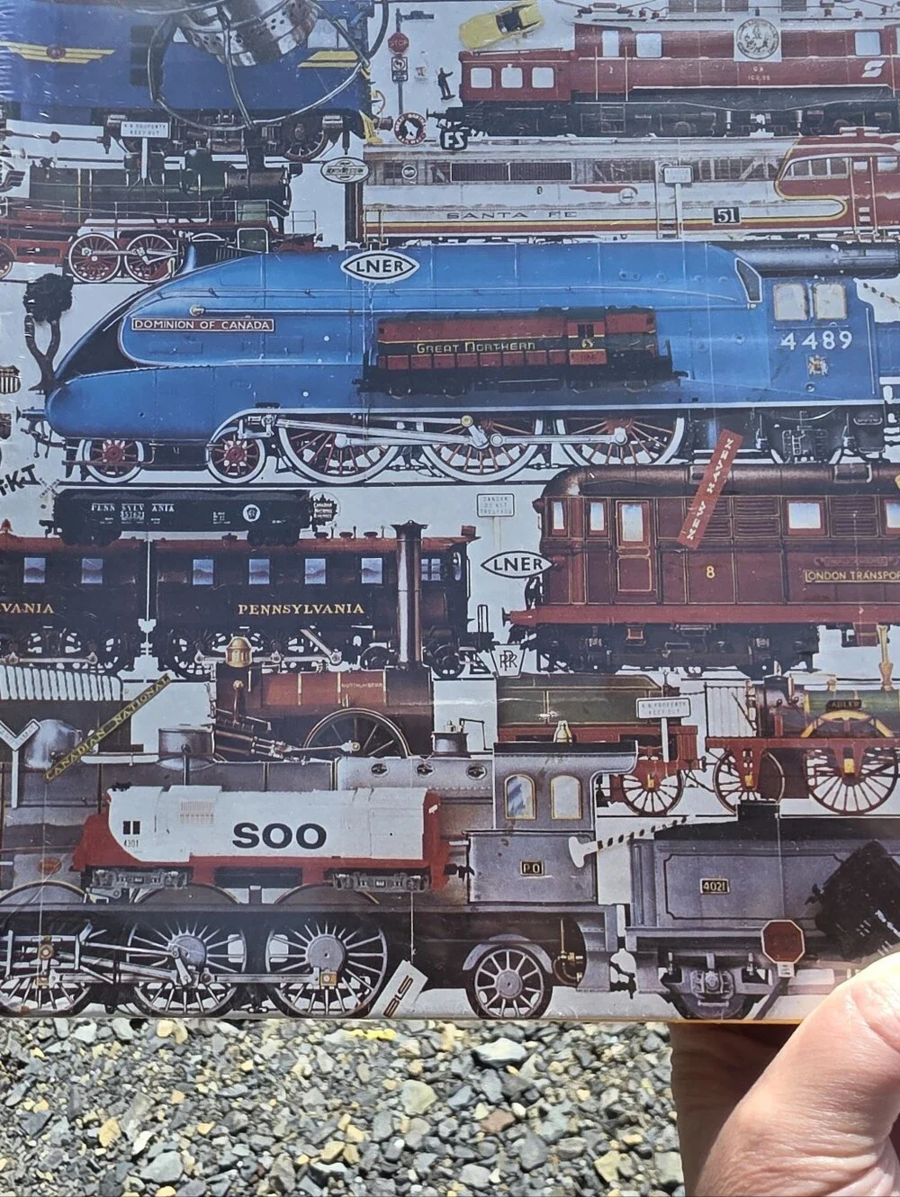 600 piece Nordevco Challenger Puzzle All Aboard NEW Trains Railroad puzzle